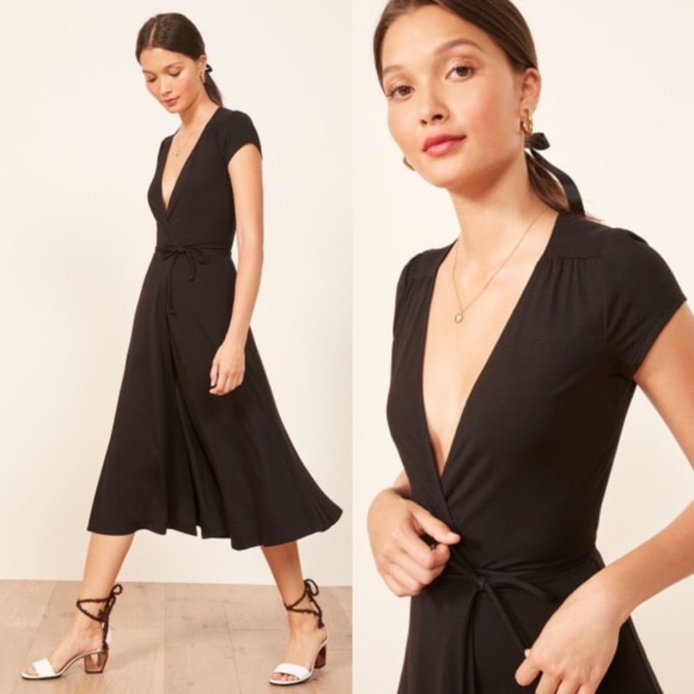 Reformation Becca Midi Wrap Dress - M